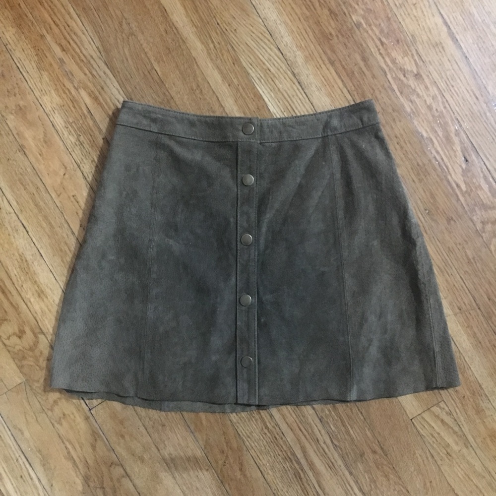 Suede Mini Skater Skirt
